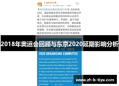 2018年奥运会回顾与东京2020延期影响分析